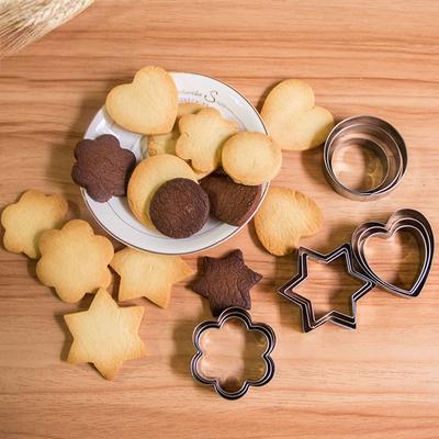 24 шт. Формочки для печенья из нержавеющей стали, набор мини-вырубок для печенья, форма в виде сердца, звезды, цветка, геометрической формы, форма для выпечки
