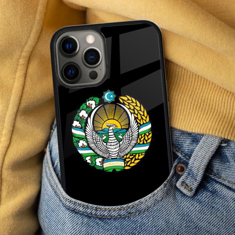 Мягкий чехол для телефона с флагом Узбекистана для iPhone 17 Air 16e Pro max 15 Pro 13 14 Plus 11 12 MagSafe Магнитный Coque