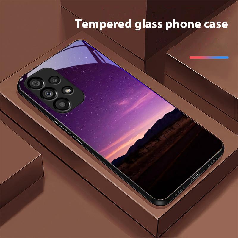 Пирамида Звездное небо Для Samsung Galaxy S10 20 Plus 21 FE 22 23 24 FE 25 Ultra Черный Чехол для телефона из закаленного стекла Жесткий чехол