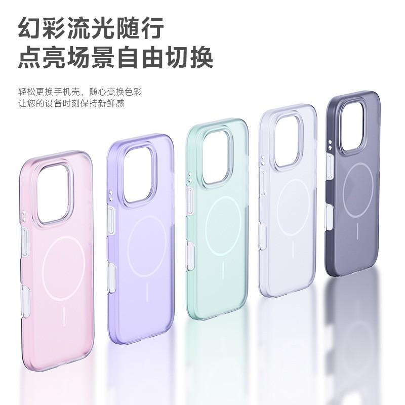 Transparent Magnetic Snap-On Case With Camera Button IPhone 16 Pro Liquid Silicone Shockproof Cover