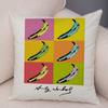 Andy Warhol Sunset Cat Cattle Banana Pillowcase Decor Nordic Pillow Case for Sofa Home Plush Throw Vintage Cushion Cover