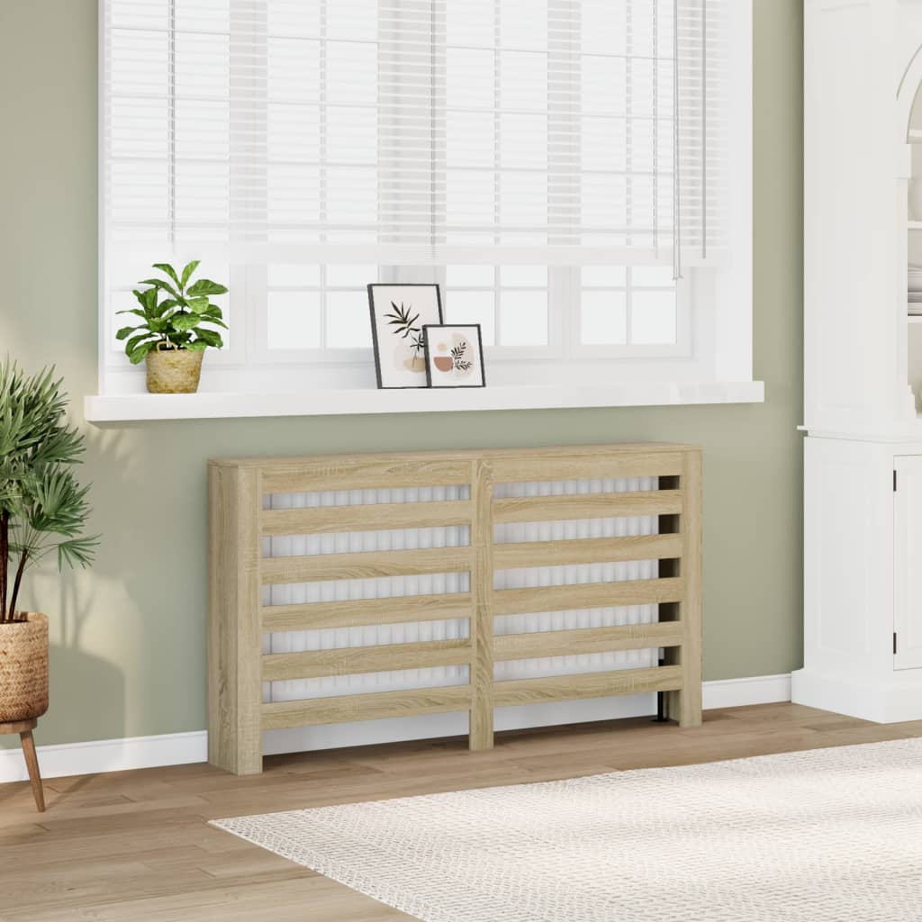 Radiator Cover in Sonoma Oak 149 x 20 x 82 cm Wood Based Material