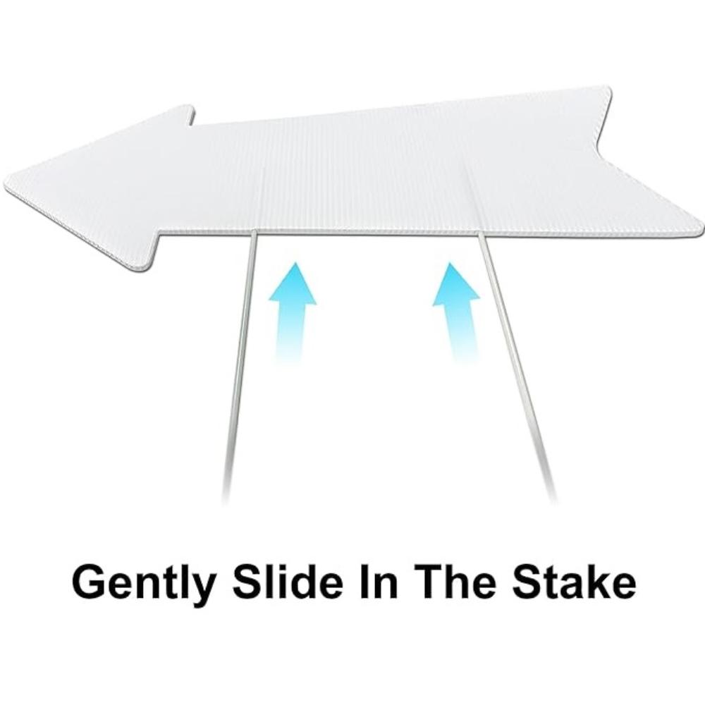 10 шт. свадебных указателей для двора с кольями, пустые указатели со стрелками и кольями 43,18 x 15,24 см, указатели со стрелкой в эту сторону, указатели для двора на день рождения, стрелы