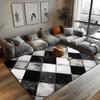 Modern Black White Geometric Carpet for Living Room Large Area Decoration Home Rugs for Bedroom Soft Non-slip Lounge Sofa Mat