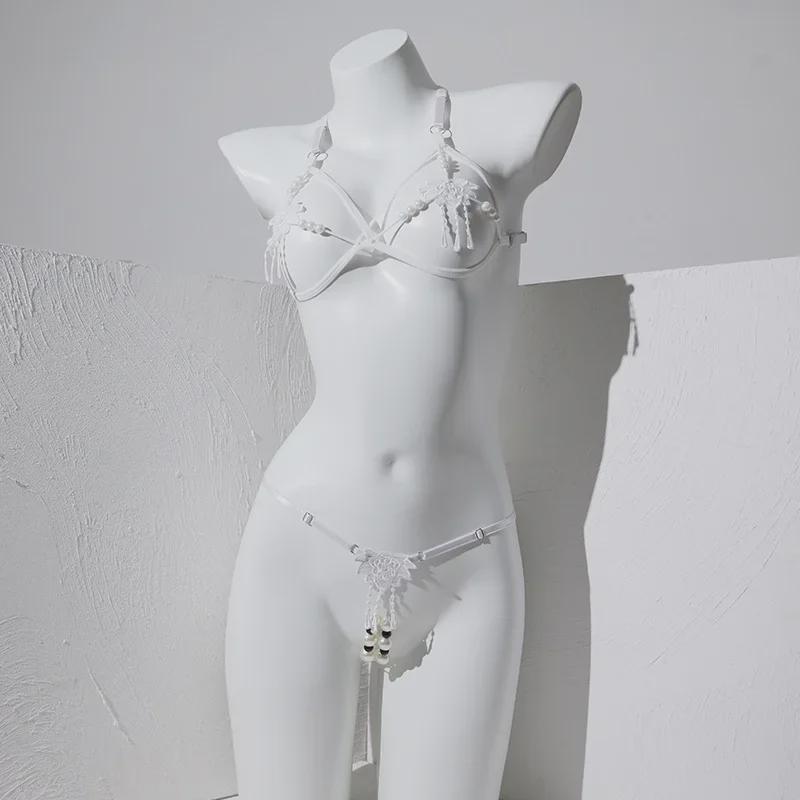 Женское сексуальное женское белье: Массажные стринги Sheer Pearl и комплект Open-Crotch