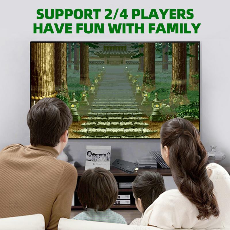 Новая игровая приставка Game Stick 4K TV Retro, встроенная 40000+ семейных игр, 15 эмуляторов для FBA GBA, беспроводной контроллер 2.4G
