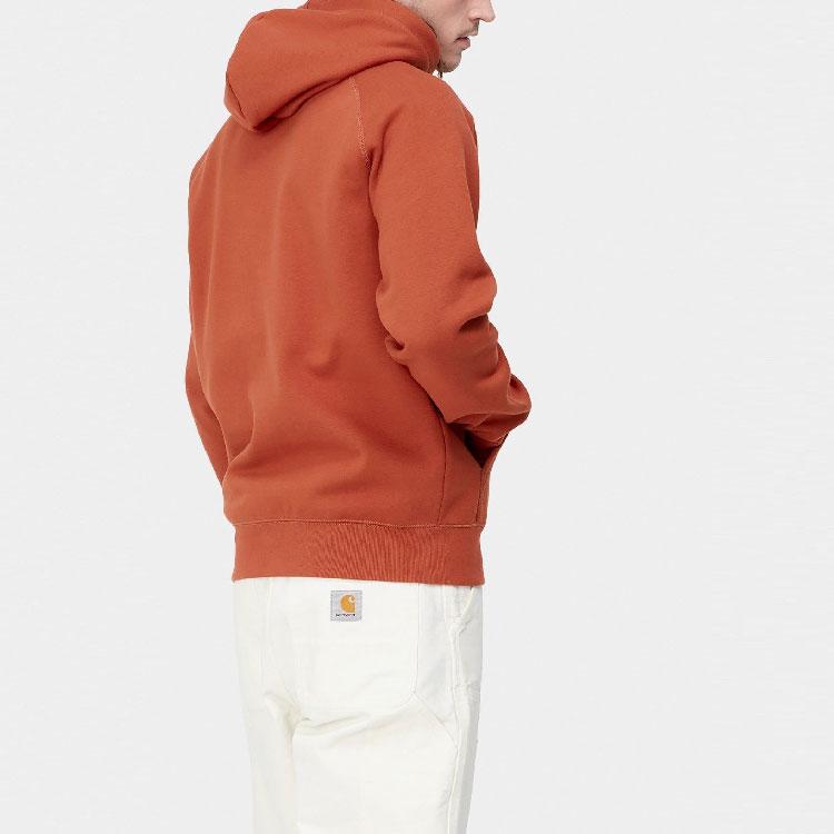 Carhartt WIP FW22 Однотонная толстовка с капюшоном и завязками, с длинным рукавом, мужская, оранжевая I026384-1DG-XX