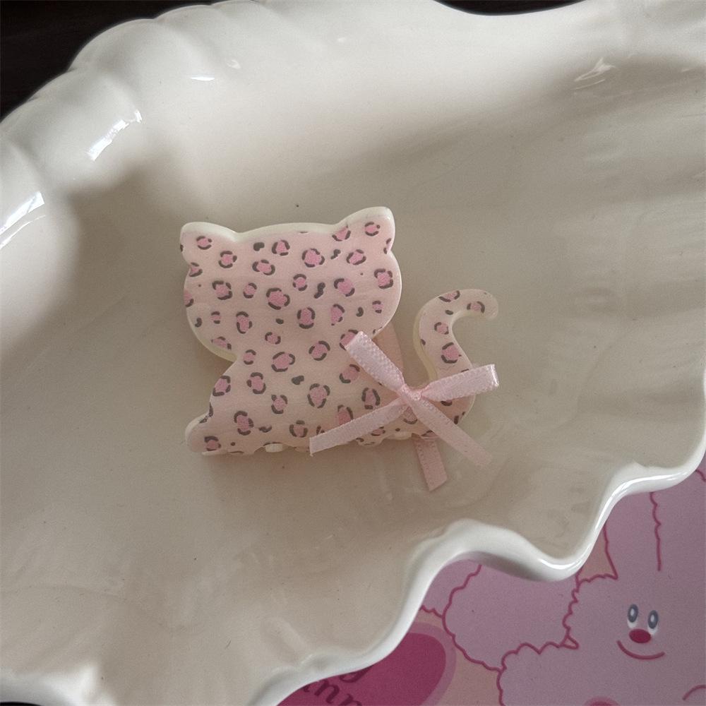 Small Floral Bow Hair Clip for Fine Hair - Perfect for Half-Up Hairstyles with a Shark Clip Design.