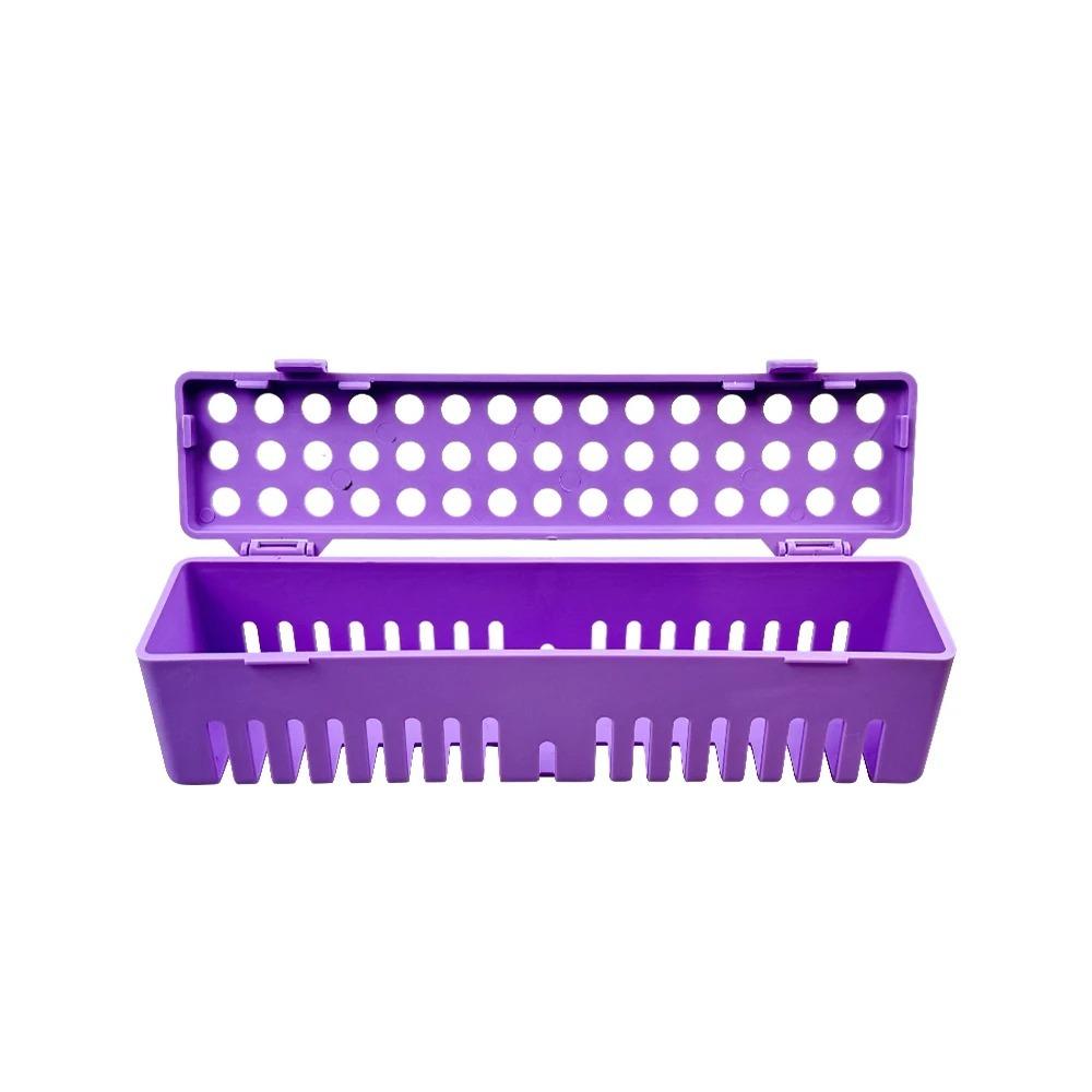 Plastic Dental Sterilization Case Perforated Design Dental Disinfection Tray Clinic Use