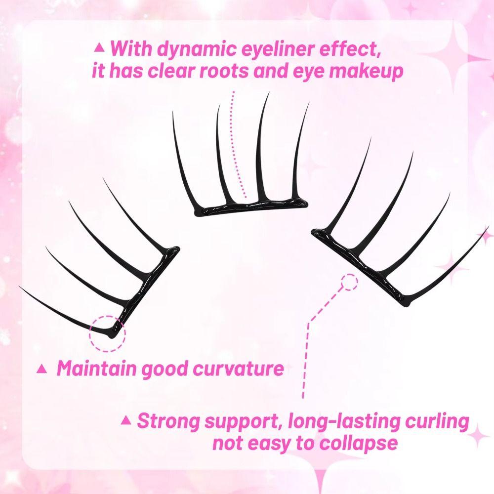 24 Rows 8-13mm Length False Eyelashes Easy to Wear DIY Lash Extension Kit Makeup Enhancement