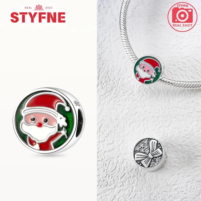 Серия Christmas Медь Санта-Клаус Звезда Сердце Бусина Подходит для Оригинального Браслета DIY Тонкий Шарм Ювелирные Изделия Подарки Для Женщин Аксессуары