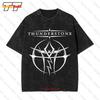 Vintage 00S Thunderstone Dark Metal Rock Festival Vintage Oversized T-Shirt UOAL