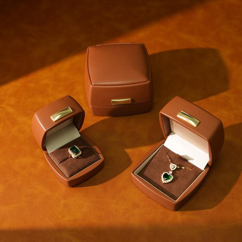 High-end PU Leather Jewelry Box, New Design, Thick Top, Jewelry Storage Box, Jewelry Display Box, Ring Box, Pendant Box