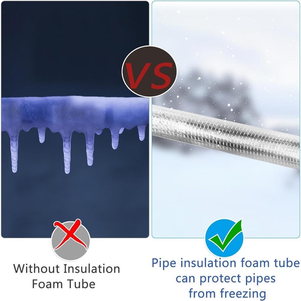 10Pcs 20mm Inner Diameter Foam Pipe Insulation Tubing Self Adhesive Aluminum Foil Thermal Insulation Sleeves Freeze Protection Water Hose Cover