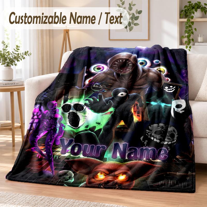 Doors Custom Name Flannel Throw Blanket Soft Warm for Sofa Bed Indoor Home Use