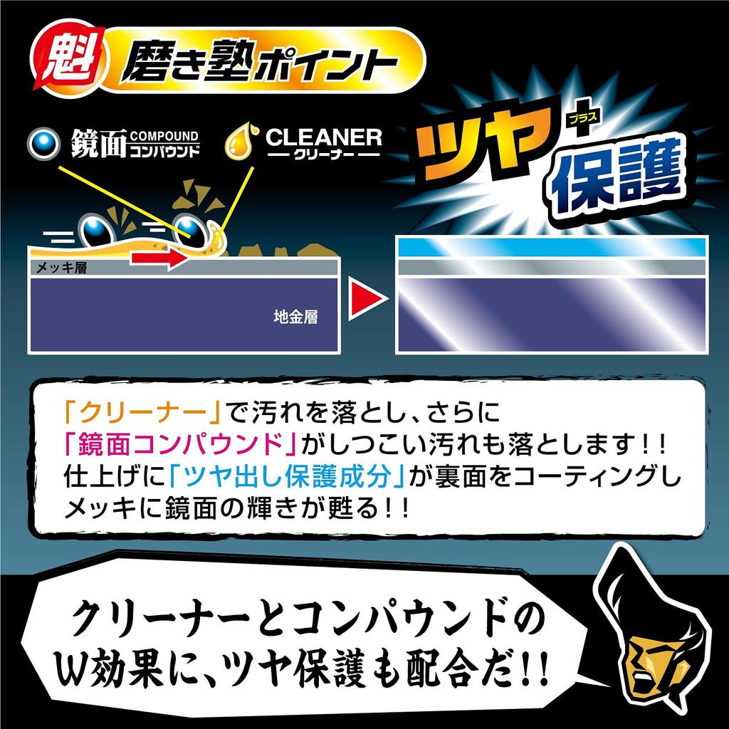 Prostaff Car Wash Cleaner for Kai Polishing School Mirror Finish Compound Cleaner Includes 1 Cotton Flannel Cloth and 4 Wiping Plating, & Formula,