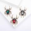 Retro Spider Brooch for Women Faux Crystal Rhinestone Statement Insect Suit Coat Brooch Pin Halloween Costume Accessories Jewelry Gift