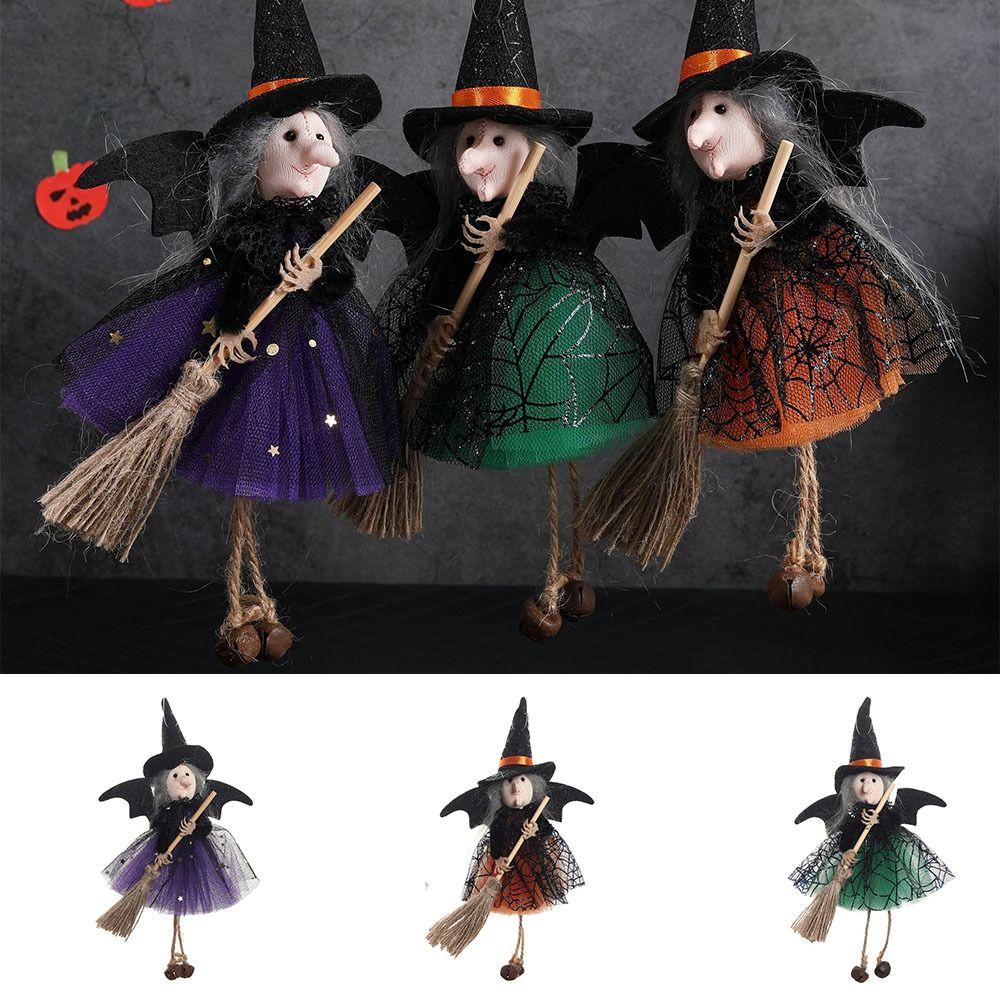 Держа метлу Хэллоуин Ведьма Подвеска Смешной Хэллоуин Подвеска Декор Творческий Ведьма Кукла Сад