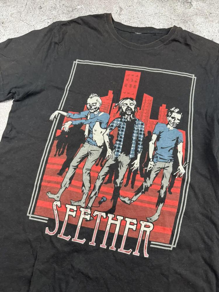 Vintage y2k seether band concert faded black tshirt SEG_513 Unisex T-Shirt