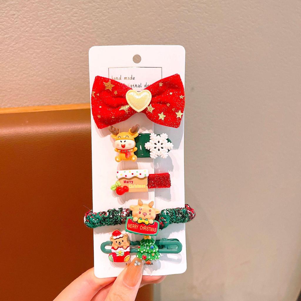 Милые детские заколки для волос в виде Санта-Клауса - 2025 Рождественские заколки-уточки для челки и боковые заколки для маленьких девочек