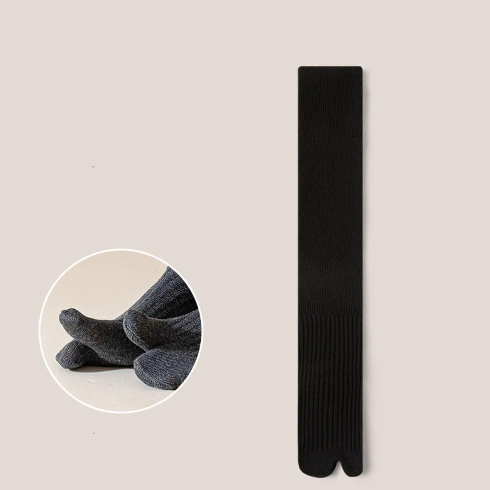 Soft Women's Long Socks Solid Color Two-Toed Sock Comfortable Split Toe Socks Autumn