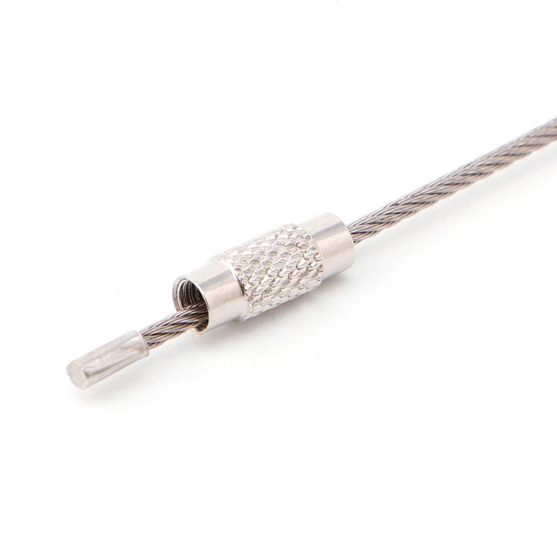 10Pcs Wire Rope Outdoor Hiking Wire Keychain Cable Key Ring Wire Lock Key Chain Stainless Steel