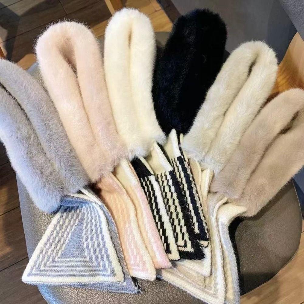 Long Thicken Neck Scarf Keep Warm Fluffy Knitting Neck Shawlrf Knitting Cross Scarf Autumn/Winter