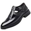 FashionSolid Color Men's Dress Shoes 2024 Summer New Cowhide Hollow Leather Shoes Sandals Fashion Casual Designer Shoe Male