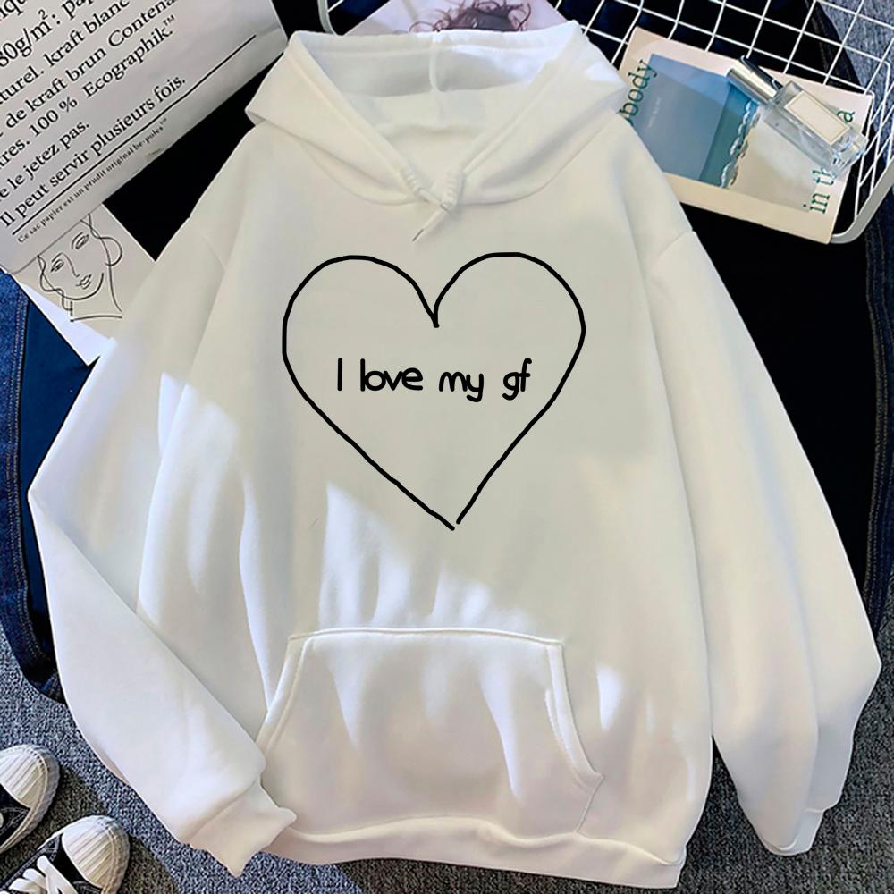 I Love My Boyfriend Hoodies Women Korean Style Funny Graphic Y2k Aesthetic Clothes Women Anime Sweatshirts