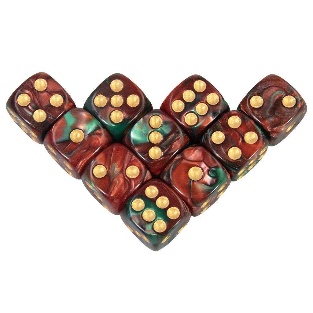 10Pcs Polyhedral Dices Set 6 Sided D6 16mm for DND Props Games Party Accessaries Mixed Color Dices