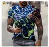 2024 neon graffiti T-shirt for men and women 3D printing casual short-sleeved hip-hop Harajuku street T-shirt