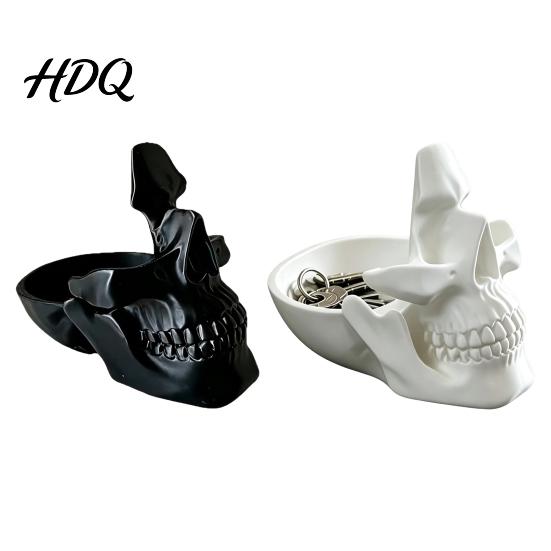 Уникальный держатель для украшений 3D-печатный череп Настольный органайзер-подставка Новинка Очки с упором для носа Крутой готический декор для дома Креативная ключница/монетница