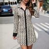 Women's Fashion Autumn Winter Long Sleeve POLO-Neck Casual Dresses