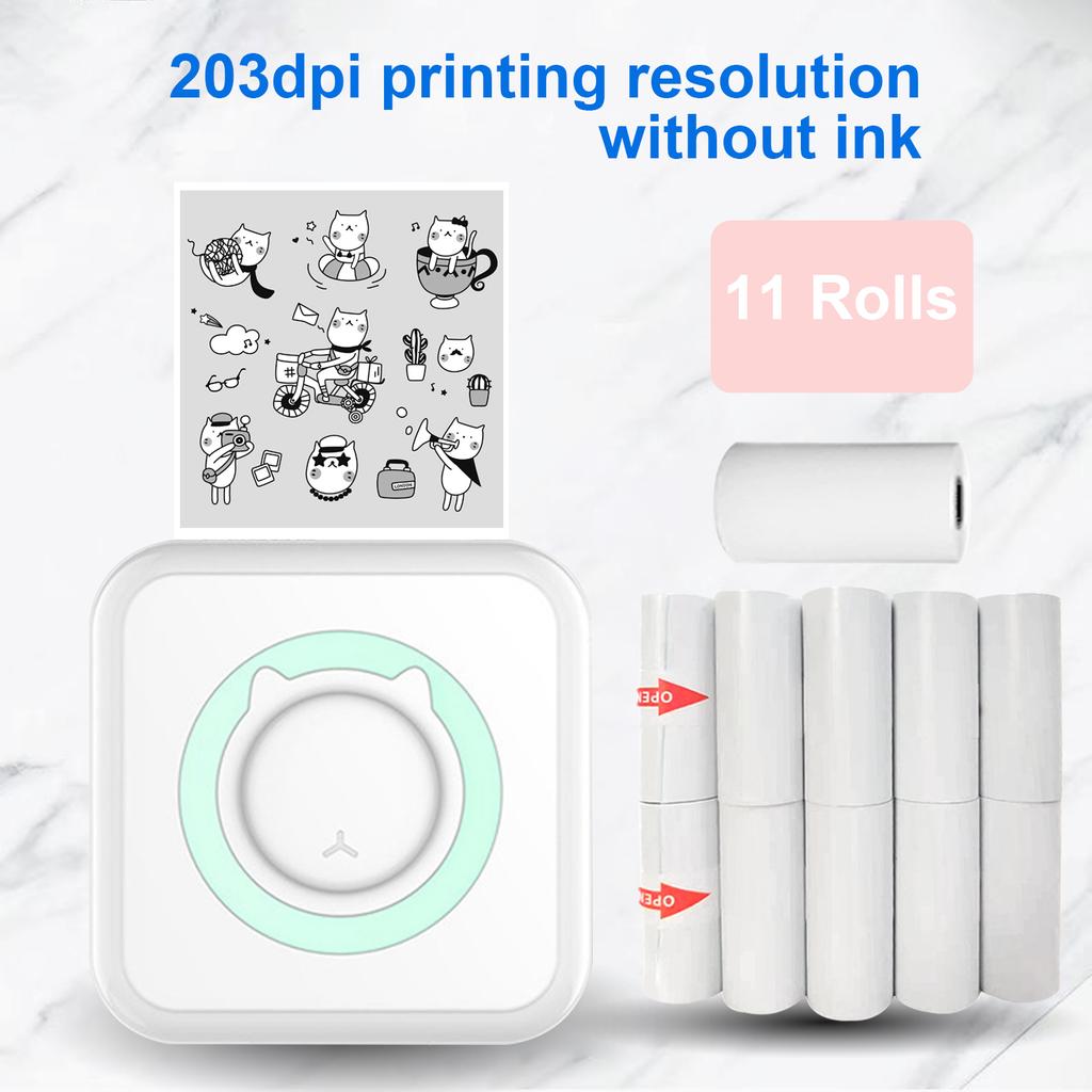 Универсальный фотопринтер Многофункциональный портативный принтер Беспроводной мгновенный мини-принтер с поддержкой BT