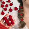 Женщины Девушки Роза Цветок Красивые Шпильки Однотонные Бархатные Заколки Для Волос Украшения Пластиковые Уникальные Модные Аксессуары