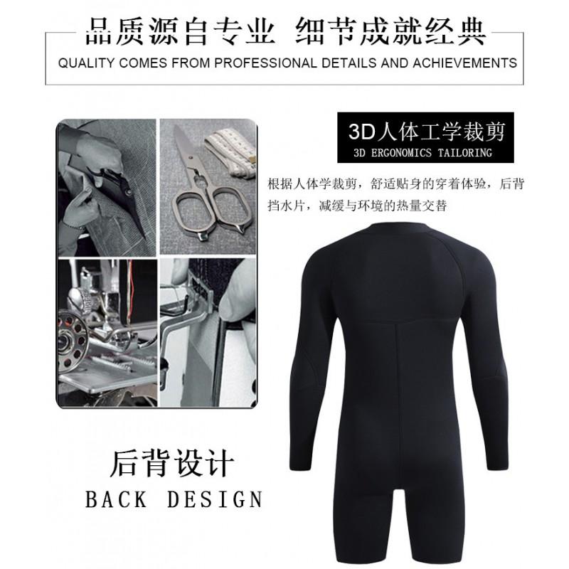 3mm Full Sleeve Wetsuit Snorkeling Diving Surfing Thermal Warmth UV Protection Plus Size Adult Unisex