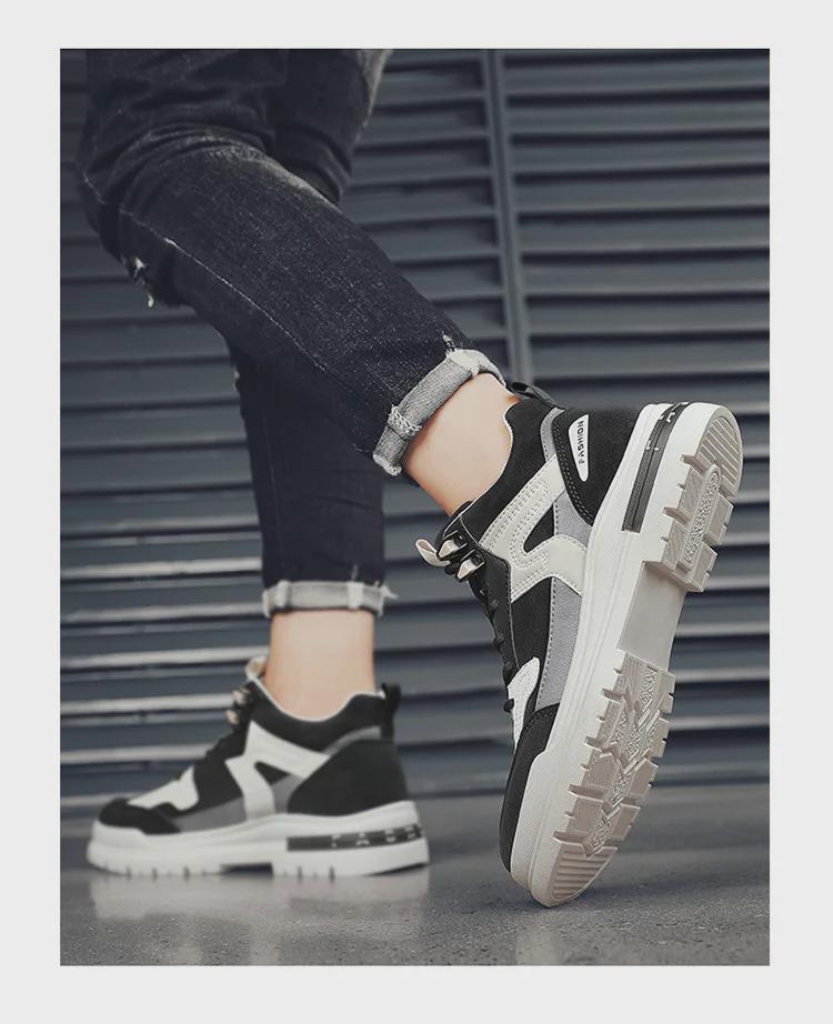 Мужские осенне-зимние ботинки Martin: Модные рабочие и повседневные высокие корейские кроссовки