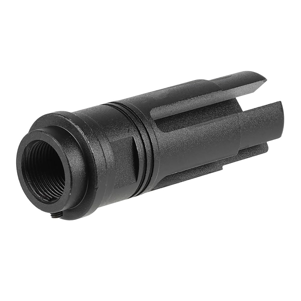 Ryohin Buhin SF SOCOM 3-Prong Flash Hider Replica, Compatible with 14mm Reverse Threads, E&C Aluminum Alloy, Black