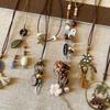 Vintage Ethnic Wooden Circle Woven Rope Pendant Necklace for Women
