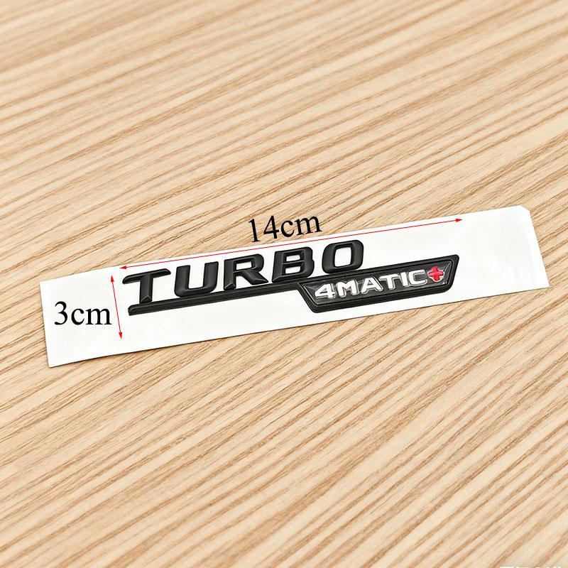 2 Uds 3D ABS Letters TURBO 4MATIC Plus Logo Car Bumper Sticker Side Emblem Badge for C117 W117 GLE53 GLA45 A45 A35 CLA35 CLA45