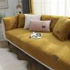 Lambswool Sofa Cushion Non-Slip Leather Sofa Cover Nordic Simple Winter Warm Thickened Fleece Cushion Cover Cloth