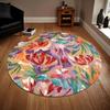 1Pcs Floral Oil Painting Tree Pattern Round Area Rug Indoor Non-Slip Washable Fiber Carpet Soft Comfortable Mat For Bedroom Living Room