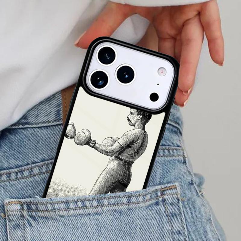 Boxing Art Phone Case for iPhone 16e 15 14 13 12 17 Pro Max Plus Air 17pro Cover Coque