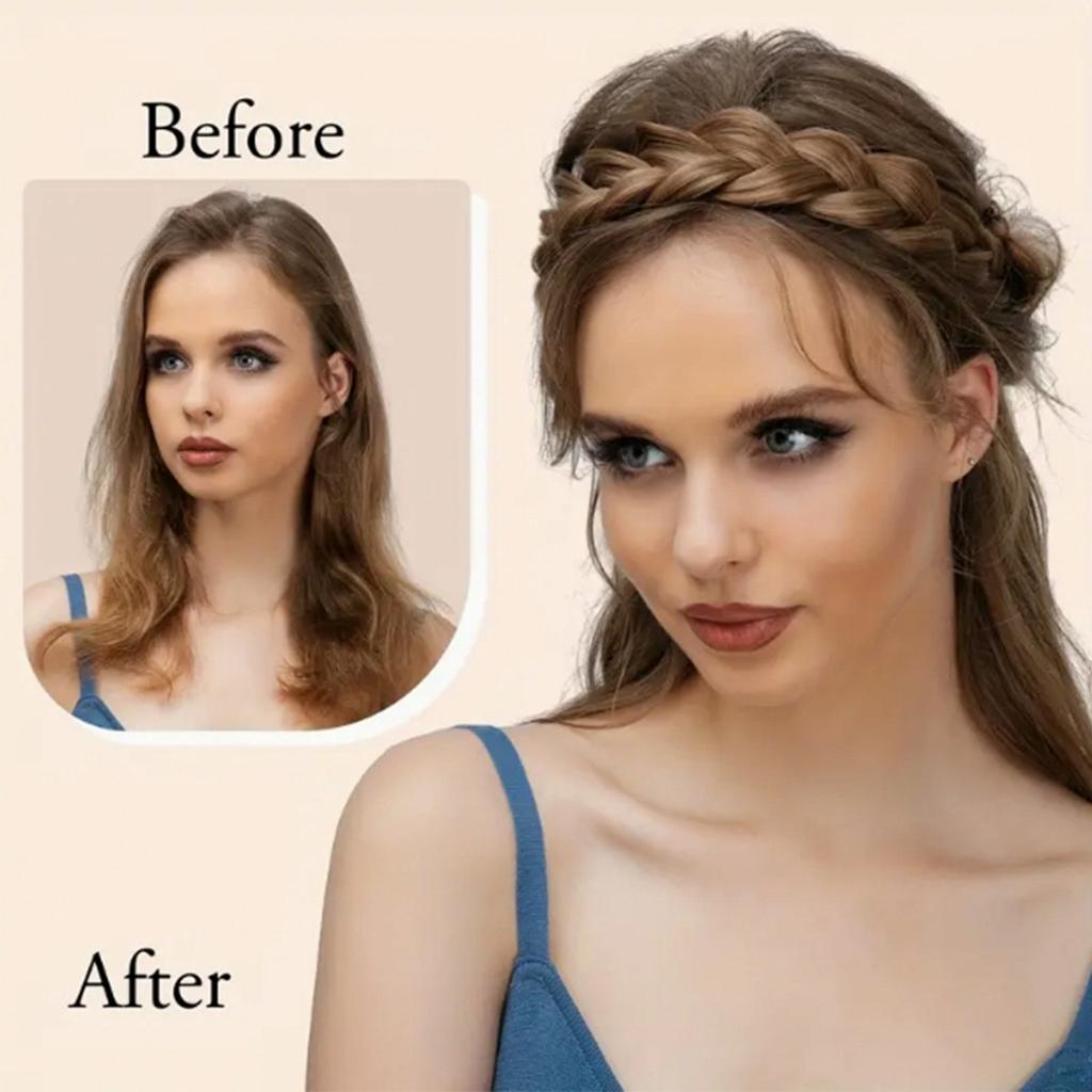 MISS WIG Регулируемая плетеная повязка на голову ручной работы - высокотемпературный головной убор из натурального волокна для женщин