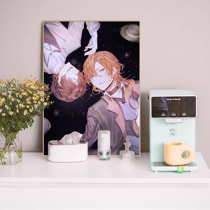Anime Bungo Stray Dogs Poster Retro Room Decor Canvas Painting Decorative Prints Wall Painting Wall Art Home Decor