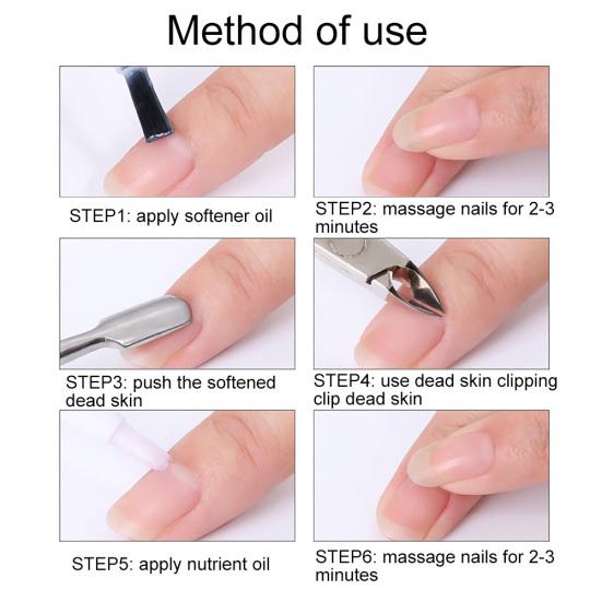 Stainless Steel Manicure Nail Art Clippers Cuticle Trim Hard Dead Skin Scissors