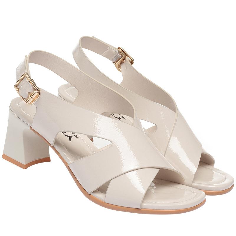 Женские широкие шнурки из мягкой кожи на платформе 2025 года, летние офисные туфли на высоком каблуке, женские сандалии для женщин, повседневная обувь для мам