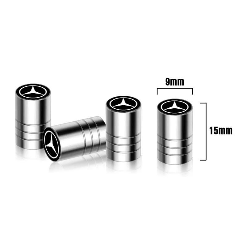 CSD1 4Pc Car Wheel Tire Valve Caps Air Stem Tyre Plug Accessories For Mercedes-Benz W203 W204 W205 W212 W213 W166 W176 W167 W177 W223