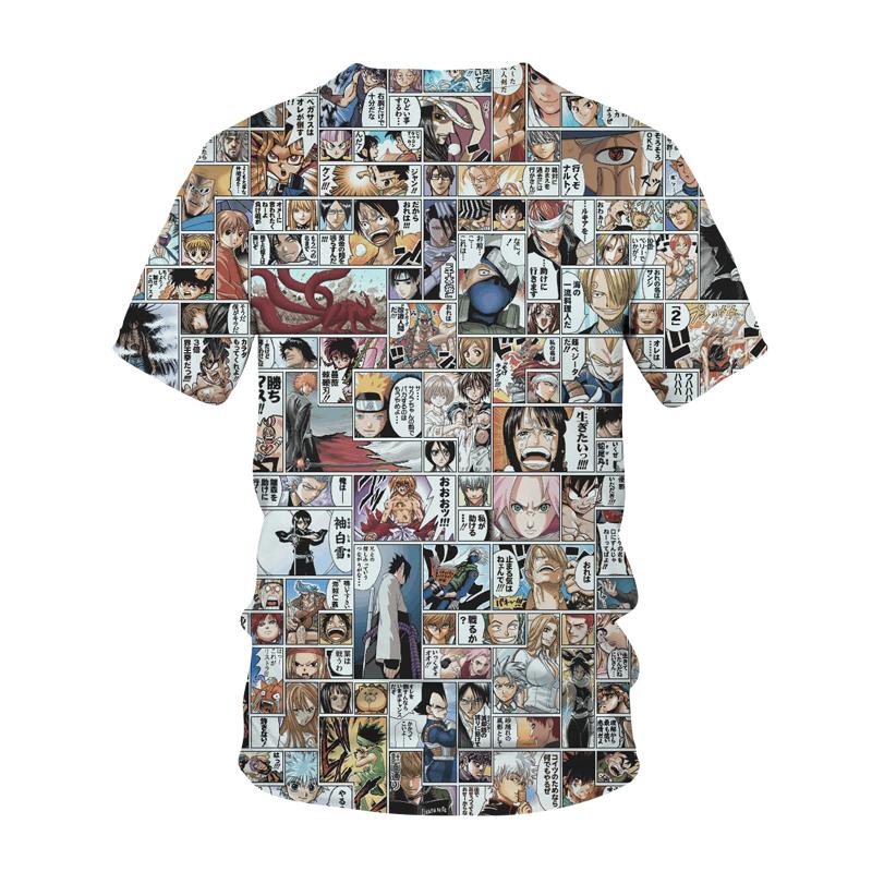 Футболка с 3D принтом аниме и комиксов, цельная детская футболка в стиле манга, модная уличная футболка с круглым вырезом, футболки в стиле Харадзюку, топы, детские футболки, одежда