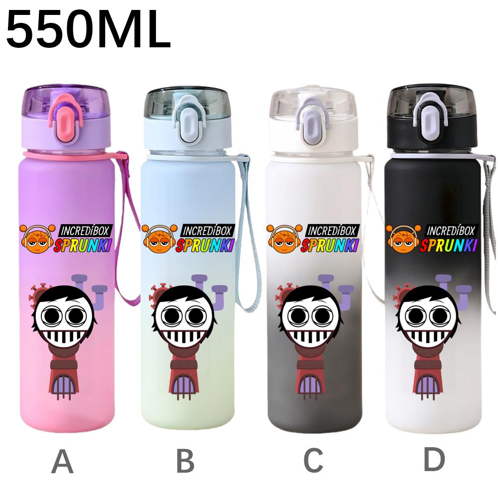 High Quality 550ml Game Sprunki Gradient Sports Water Bottle Cartoon Leak-proof Portable Drinking Bottles Outdoors Sports Fitness Water Cup